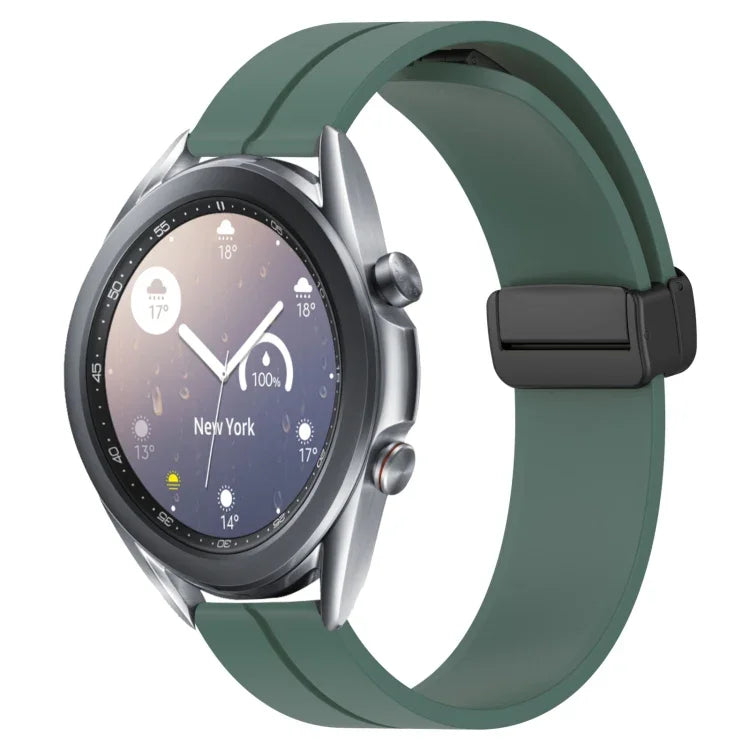 22mm単色磁気留め具シリコンウォッチバンド、Samsung Galaxy Watch3 45mm用、Samsung Galaxy Watch 46mm用、Samsung Gear S3 Classic用、Samsung Gear S3 Frontier用