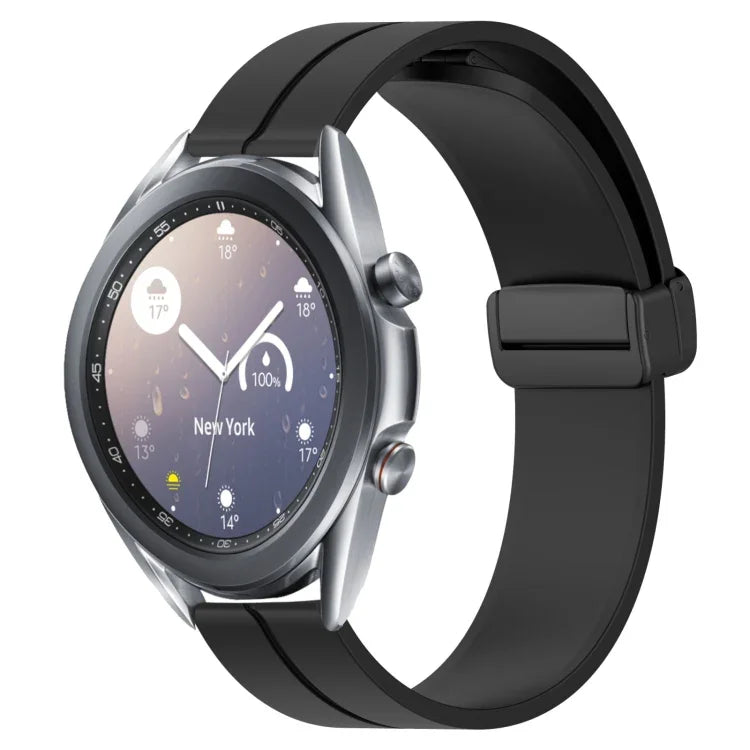 22mm単色磁気留め具シリコンウォッチバンド、Samsung Galaxy Watch3 45mm用、Samsung Galaxy Watch 46mm用、Samsung Gear S3 Classic用、Samsung Gear S3 Frontier用