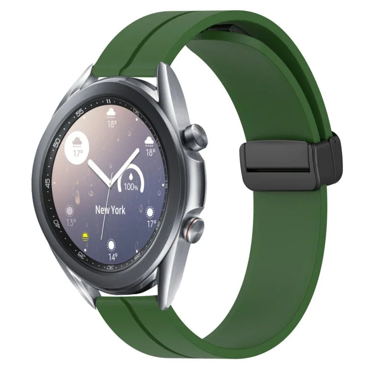 22mm単色磁気留め具シリコンウォッチバンド、Samsung Galaxy Watch3 45mm用、Samsung Galaxy Watch 46mm用、Samsung Gear S3 Classic用、Samsung Gear S3 Frontier用