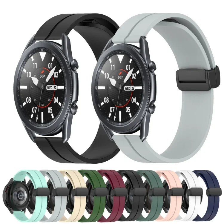 22mm単色磁気留め具シリコンウォッチバンド、Samsung Galaxy Watch3 45mm用、Samsung Galaxy Watch 46mm用、Samsung Gear S3 Classic用、Samsung Gear S3 Frontier用