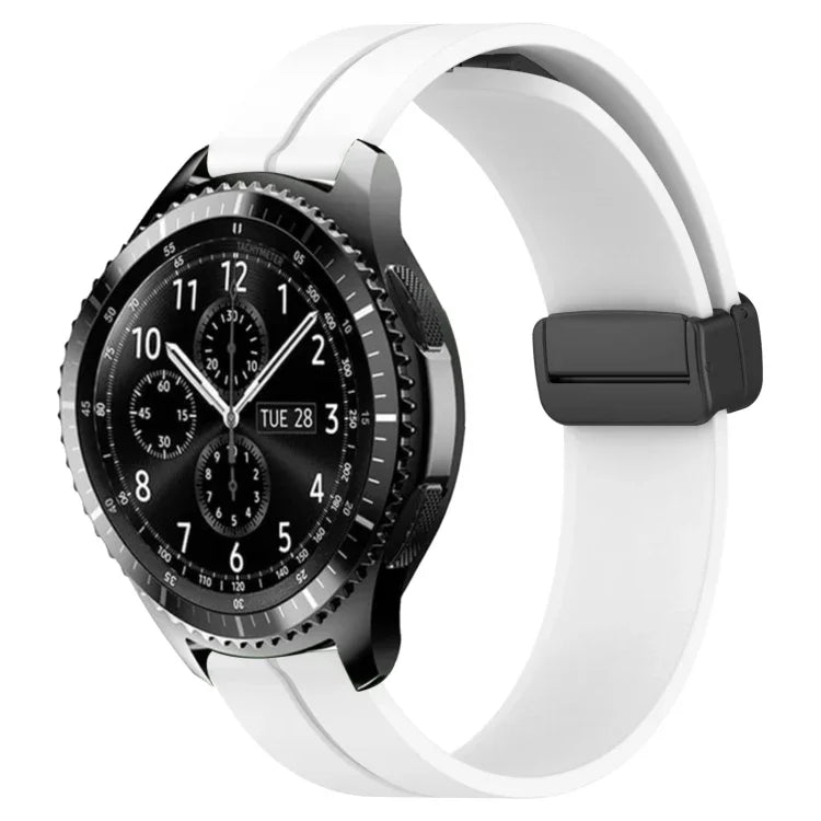 22mm単色磁気留め具シリコンウォッチバンド、Samsung Galaxy Watch3 45mm用、Samsung Galaxy Watch 46mm用、Samsung Gear S3 Classic用、Samsung Gear S3 Frontier用