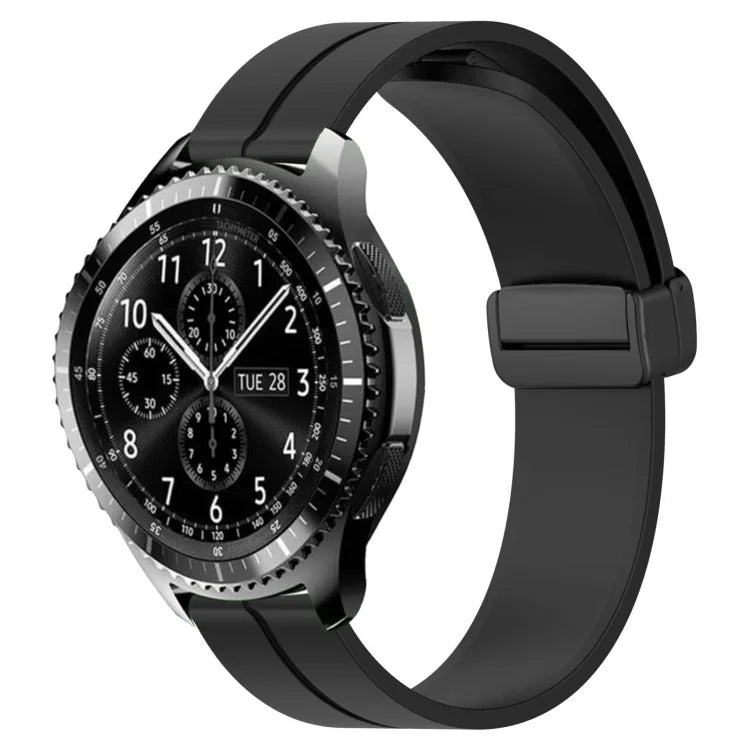 22mm単色磁気留め具シリコンウォッチバンド、Samsung Galaxy Watch3 45mm用、Samsung Galaxy Watch 46mm用、Samsung Gear S3 Classic用、Samsung Gear S3 Frontier用