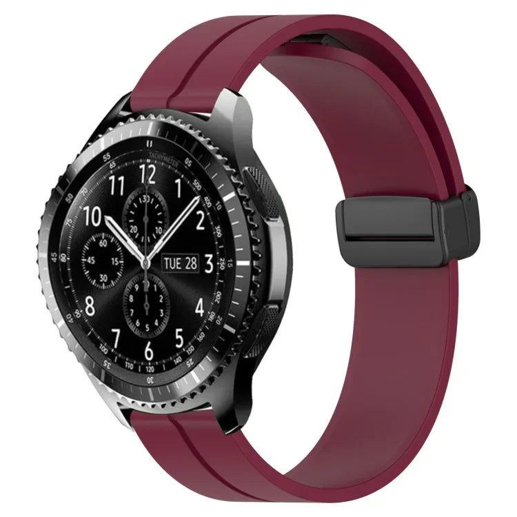 22mm単色磁気留め具シリコンウォッチバンド、Samsung Galaxy Watch3 45mm用、Samsung Galaxy Watch 46mm用、Samsung Gear S3 Classic用、Samsung Gear S3 Frontier用