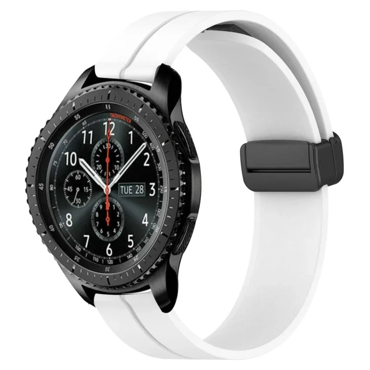 22mm単色磁気留め具シリコンウォッチバンド、Samsung Galaxy Watch3 45mm用、Samsung Galaxy Watch 46mm用、Samsung Gear S3 Classic用、Samsung Gear S3 Frontier用