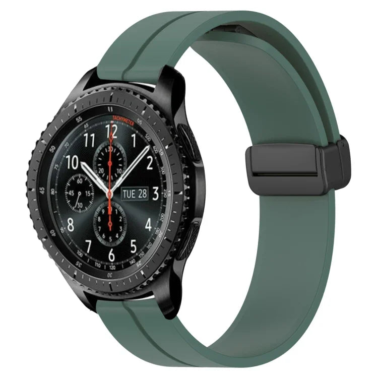 22mm単色磁気留め具シリコンウォッチバンド、Samsung Galaxy Watch3 45mm用、Samsung Galaxy Watch 46mm用、Samsung Gear S3 Classic用、Samsung Gear S3 Frontier用