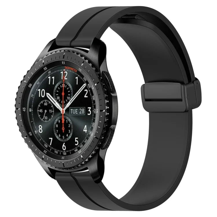 22mm単色磁気留め具シリコンウォッチバンド、Samsung Galaxy Watch3 45mm用、Samsung Galaxy Watch 46mm用、Samsung Gear S3 Classic用、Samsung Gear S3 Frontier用