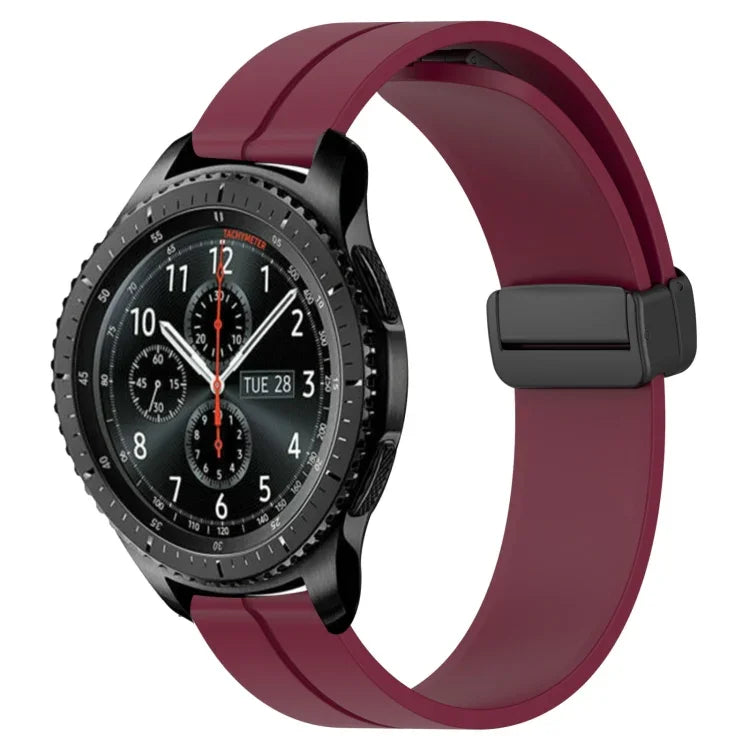 22mm単色磁気留め具シリコンウォッチバンド、Samsung Galaxy Watch3 45mm用、Samsung Galaxy Watch 46mm用、Samsung Gear S3 Classic用、Samsung Gear S3 Frontier用