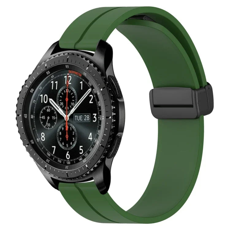 22mm単色磁気留め具シリコンウォッチバンド、Samsung Galaxy Watch3 45mm用、Samsung Galaxy Watch 46mm用、Samsung Gear S3 Classic用、Samsung Gear S3 Frontier用