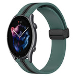 22mm Folding Magnetic Clasp Silicone Watch Band, For Amazfit GTR 4, For Amazfit GTR 3, For Amazfit GTR 3 Pro, For Amazfit GTR 2e