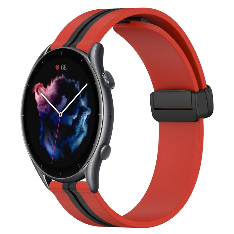 22mm Folding Magnetic Clasp Silicone Watch Band, For Amazfit GTR 4, For Amazfit GTR 3, For Amazfit GTR 3 Pro, For Amazfit GTR 2e