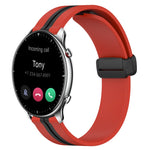 22mm Folding Magnetic Clasp Silicone Watch Band, For Amazfit GTR 2, For Amazfit 3, For Amazfit GTR 47mm