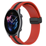 22mm Folding Magnetic Clasp Silicone Watch Band, For Amazfit GTR 2, For Amazfit 3, For Amazfit GTR 47mm