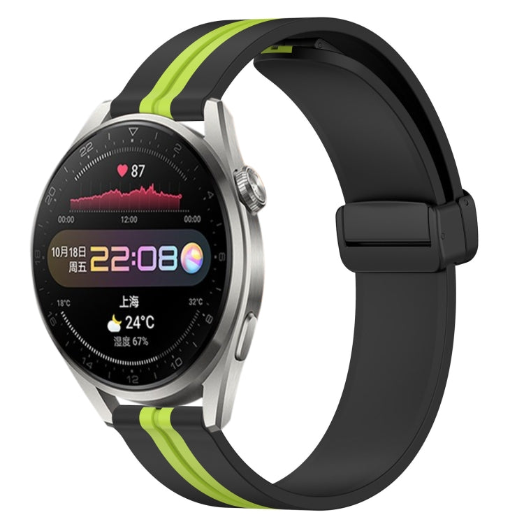 22mm Folding Magnetic Clasp Silicone Watch Band, For Huawei Watch 3 Pro, For Huawei GT2 Pro, For Huawei Watch GT 2E, For Huawei GT2 46mm