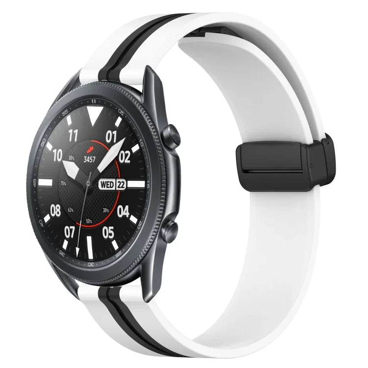 22mm 折りたたみマグネット留めシリコンウォッチバンド、Samsung Galaxy Watch3 45mm用、Samsung Galaxy Watch 46mm用、Samsung Gear S3 Classic用、Samsung Gear S3 Frontier用