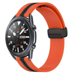 22mm 折りたたみマグネット留めシリコンウォッチバンド、Samsung Galaxy Watch3 45mm用、Samsung Galaxy Watch 46mm用、Samsung Gear S3 Classic用、Samsung Gear S3 Frontier用