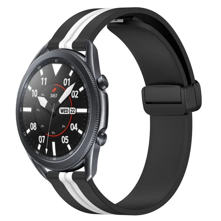 22mm 折りたたみマグネット留めシリコンウォッチバンド、Samsung Galaxy Watch3 45mm用、Samsung Galaxy Watch 46mm用、Samsung Gear S3 Classic用、Samsung Gear S3 Frontier用