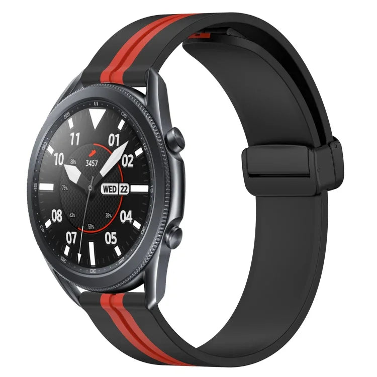 22mm 折りたたみマグネット留めシリコンウォッチバンド、Samsung Galaxy Watch3 45mm用、Samsung Galaxy Watch 46mm用、Samsung Gear S3 Classic用、Samsung Gear S3 Frontier用