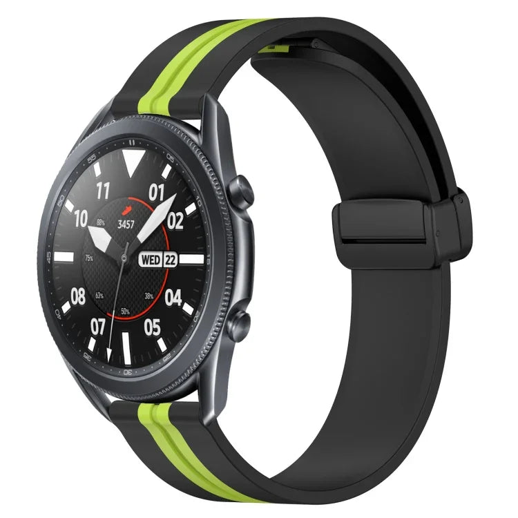 22mm 折りたたみマグネット留めシリコンウォッチバンド、Samsung Galaxy Watch3 45mm用、Samsung Galaxy Watch 46mm用、Samsung Gear S3 Classic用、Samsung Gear S3 Frontier用