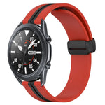 22mm 折りたたみマグネット留めシリコンウォッチバンド、Samsung Galaxy Watch3 45mm用、Samsung Galaxy Watch 46mm用、Samsung Gear S3 Classic用、Samsung Gear S3 Frontier用
