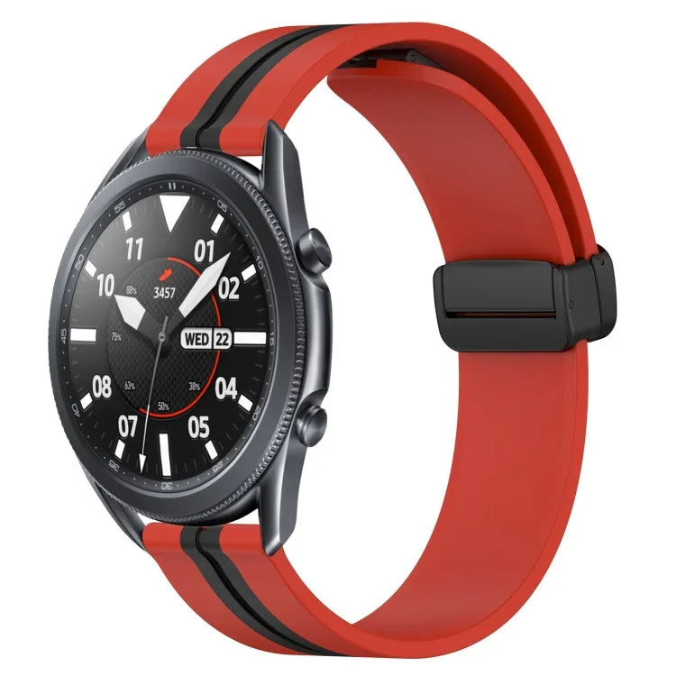 22mm 折りたたみマグネット留めシリコンウォッチバンド、Samsung Galaxy Watch3 45mm用、Samsung Galaxy Watch 46mm用、Samsung Gear S3 Classic用、Samsung Gear S3 Frontier用