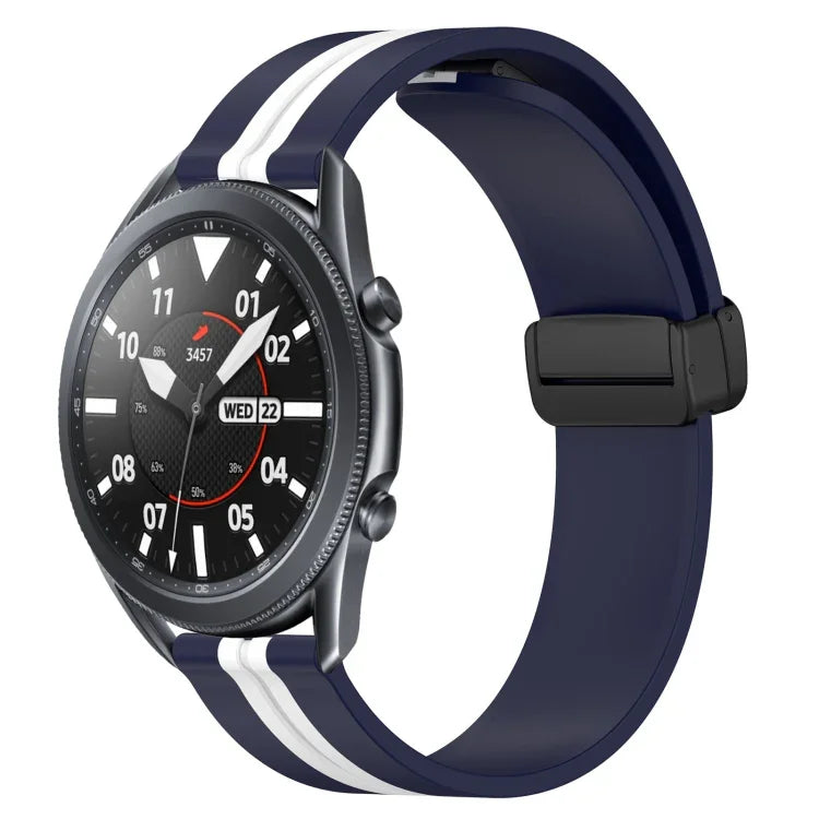22mm 折りたたみマグネット留めシリコンウォッチバンド、Samsung Galaxy Watch3 45mm用、Samsung Galaxy Watch 46mm用、Samsung Gear S3 Classic用、Samsung Gear S3 Frontier用