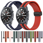 22mm 折りたたみマグネット留めシリコンウォッチバンド、Samsung Galaxy Watch3 45mm用、Samsung Galaxy Watch 46mm用、Samsung Gear S3 Classic用、Samsung Gear S3 Frontier用