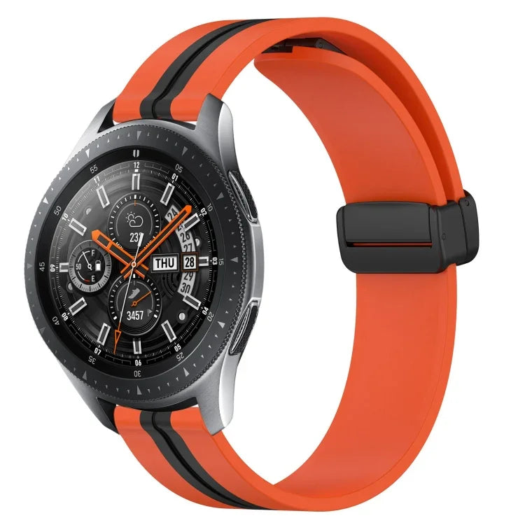 22mm 折りたたみマグネット留めシリコンウォッチバンド、Samsung Galaxy Watch3 45mm用、Samsung Galaxy Watch 46mm用、Samsung Gear S3 Classic用、Samsung Gear S3 Frontier用