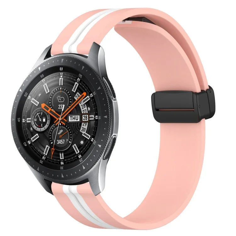 22mm 折りたたみマグネット留めシリコンウォッチバンド、Samsung Galaxy Watch3 45mm用、Samsung Galaxy Watch 46mm用、Samsung Gear S3 Classic用、Samsung Gear S3 Frontier用