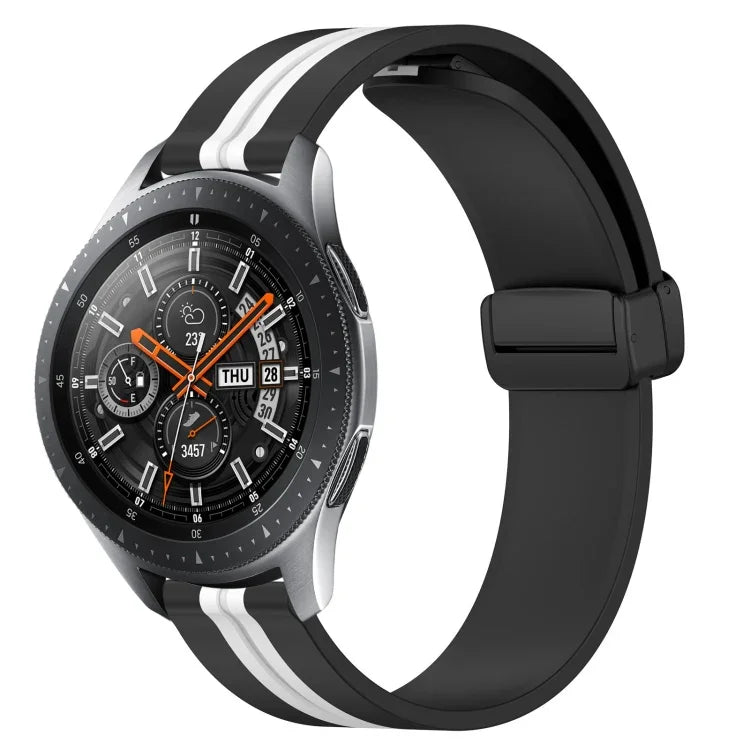 22mm 折りたたみマグネット留めシリコンウォッチバンド、Samsung Galaxy Watch3 45mm用、Samsung Galaxy Watch 46mm用、Samsung Gear S3 Classic用、Samsung Gear S3 Frontier用