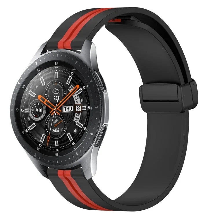 22mm 折りたたみマグネット留めシリコンウォッチバンド、Samsung Galaxy Watch3 45mm用、Samsung Galaxy Watch 46mm用、Samsung Gear S3 Classic用、Samsung Gear S3 Frontier用
