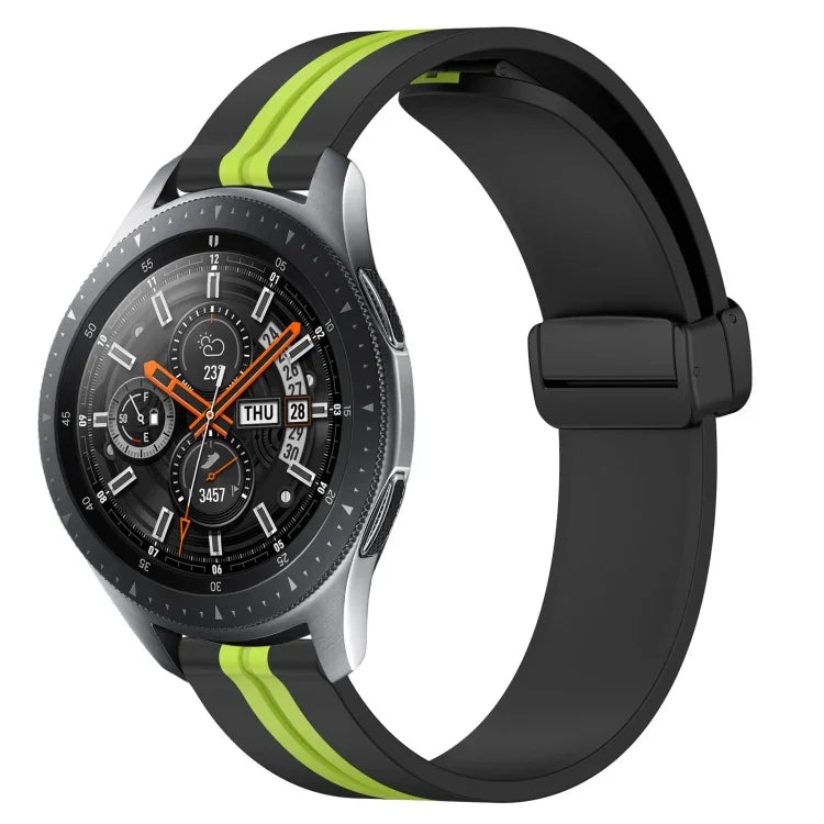 22mm 折りたたみマグネット留めシリコンウォッチバンド、Samsung Galaxy Watch3 45mm用、Samsung Galaxy Watch 46mm用、Samsung Gear S3 Classic用、Samsung Gear S3 Frontier用