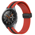 22mm 折りたたみマグネット留めシリコンウォッチバンド、Samsung Galaxy Watch3 45mm用、Samsung Galaxy Watch 46mm用、Samsung Gear S3 Classic用、Samsung Gear S3 Frontier用