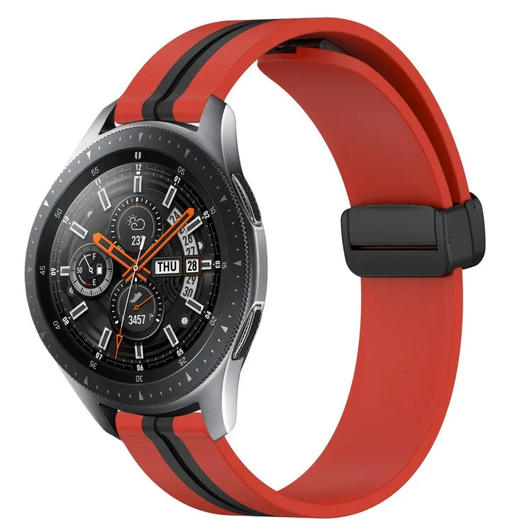 22mm 折りたたみマグネット留めシリコンウォッチバンド、Samsung Galaxy Watch3 45mm用、Samsung Galaxy Watch 46mm用、Samsung Gear S3 Classic用、Samsung Gear S3 Frontier用
