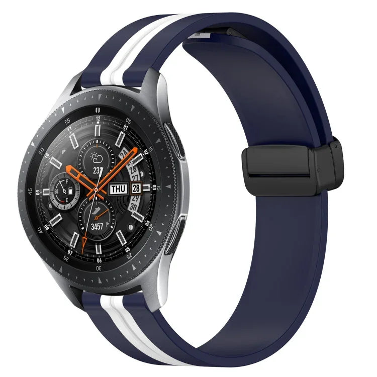 22mm 折りたたみマグネット留めシリコンウォッチバンド、Samsung Galaxy Watch3 45mm用、Samsung Galaxy Watch 46mm用、Samsung Gear S3 Classic用、Samsung Gear S3 Frontier用