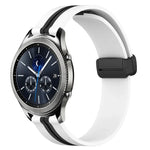 22mm 折りたたみマグネット留めシリコンウォッチバンド、Samsung Galaxy Watch3 45mm用、Samsung Galaxy Watch 46mm用、Samsung Gear S3 Classic用、Samsung Gear S3 Frontier用