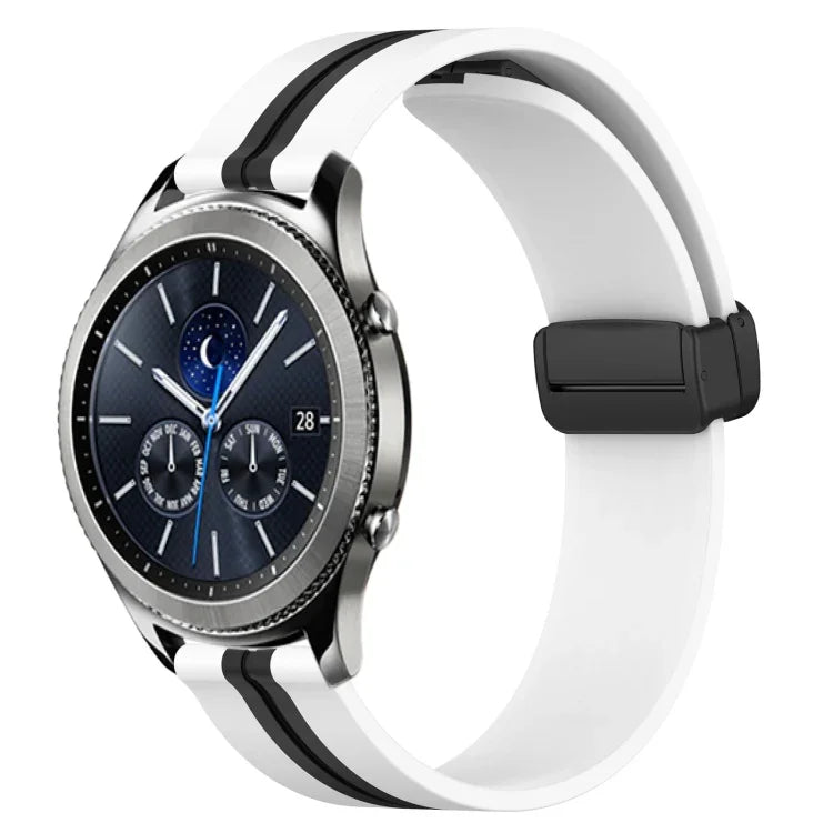 22mm 折りたたみマグネット留めシリコンウォッチバンド、Samsung Galaxy Watch3 45mm用、Samsung Galaxy Watch 46mm用、Samsung Gear S3 Classic用、Samsung Gear S3 Frontier用