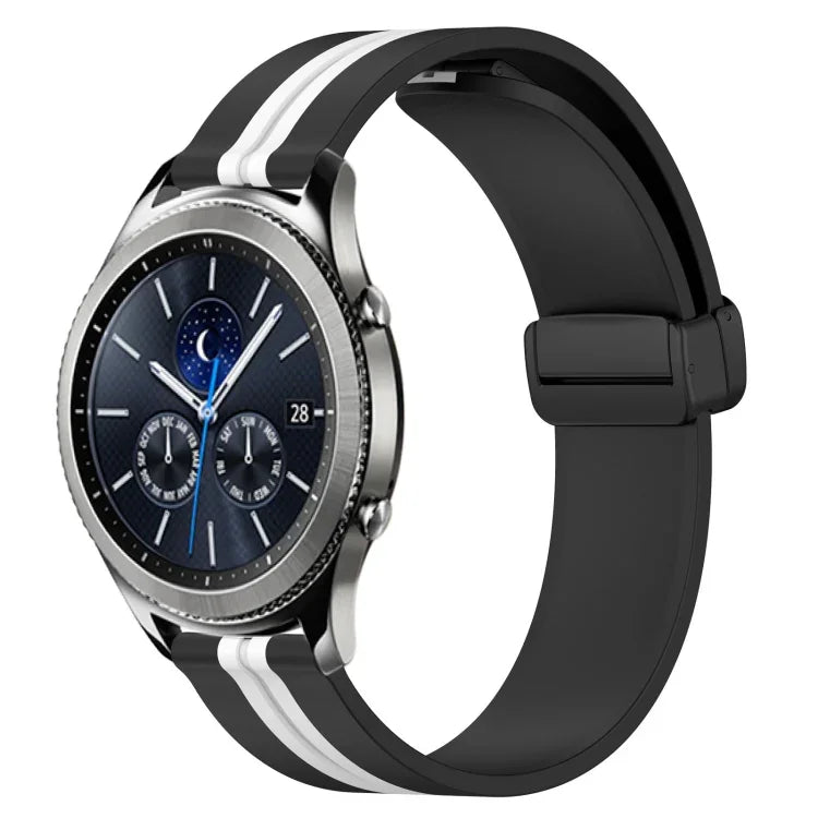 22mm 折りたたみマグネット留めシリコンウォッチバンド、Samsung Galaxy Watch3 45mm用、Samsung Galaxy Watch 46mm用、Samsung Gear S3 Classic用、Samsung Gear S3 Frontier用