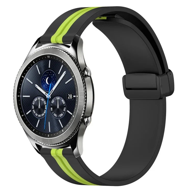 22mm 折りたたみマグネット留めシリコンウォッチバンド、Samsung Galaxy Watch3 45mm用、Samsung Galaxy Watch 46mm用、Samsung Gear S3 Classic用、Samsung Gear S3 Frontier用