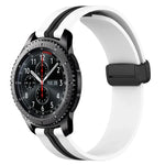 22mm 折りたたみマグネット留めシリコンウォッチバンド、Samsung Galaxy Watch3 45mm用、Samsung Galaxy Watch 46mm用、Samsung Gear S3 Classic用、Samsung Gear S3 Frontier用