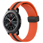22mm 折りたたみマグネット留めシリコンウォッチバンド、Samsung Galaxy Watch3 45mm用、Samsung Galaxy Watch 46mm用、Samsung Gear S3 Classic用、Samsung Gear S3 Frontier用