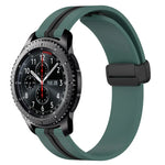 22mm 折りたたみマグネット留めシリコンウォッチバンド、Samsung Galaxy Watch3 45mm用、Samsung Galaxy Watch 46mm用、Samsung Gear S3 Classic用、Samsung Gear S3 Frontier用