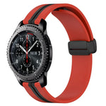 22mm 折りたたみマグネット留めシリコンウォッチバンド、Samsung Galaxy Watch3 45mm用、Samsung Galaxy Watch 46mm用、Samsung Gear S3 Classic用、Samsung Gear S3 Frontier用