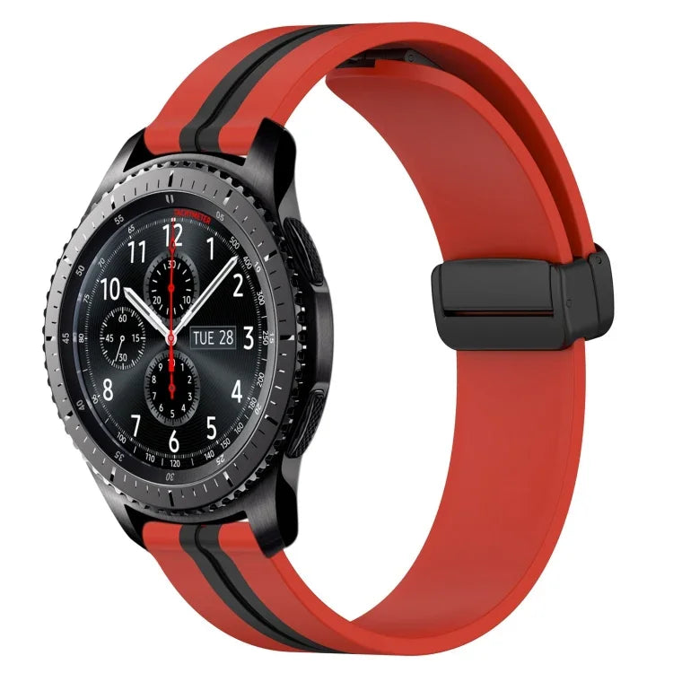 22mm 折りたたみマグネット留めシリコンウォッチバンド、Samsung Galaxy Watch3 45mm用、Samsung Galaxy Watch 46mm用、Samsung Gear S3 Classic用、Samsung Gear S3 Frontier用