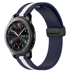 22mm 折りたたみマグネット留めシリコンウォッチバンド、Samsung Galaxy Watch3 45mm用、Samsung Galaxy Watch 46mm用、Samsung Gear S3 Classic用、Samsung Gear S3 Frontier用
