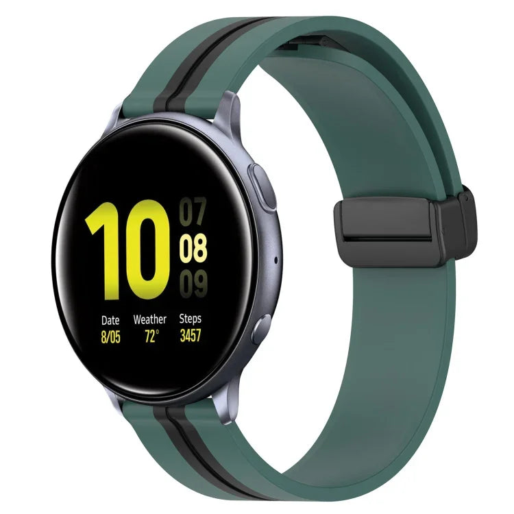 20mm 折りたたみマグネット留めシリコンウォッチバンド、Samsung Galaxy Watch Active 2 40mm用、Samsung Galaxy Watch Active 2 44mm用、Samsung Galaxy Watch 42mm用