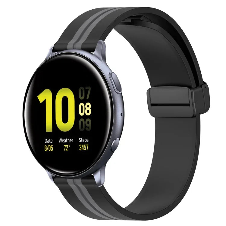 20mm 折りたたみマグネット留めシリコンウォッチバンド、Samsung Galaxy Watch Active 2 40mm用、Samsung Galaxy Watch Active 2 44mm用、Samsung Galaxy Watch 42mm用
