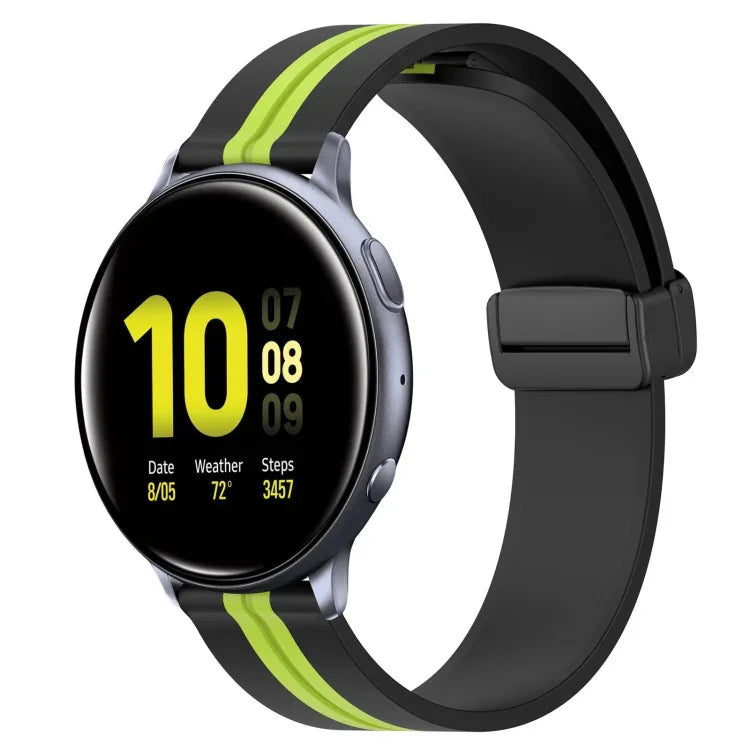 20mm 折りたたみマグネット留めシリコンウォッチバンド、Samsung Galaxy Watch Active 2 40mm用、Samsung Galaxy Watch Active 2 44mm用、Samsung Galaxy Watch 42mm用