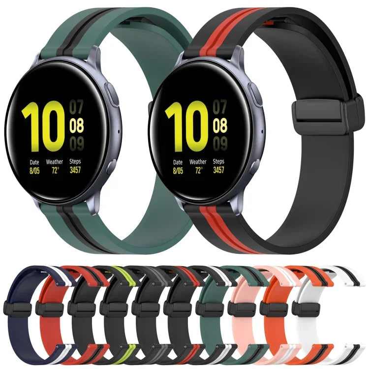 20mm 折りたたみマグネット留めシリコンウォッチバンド、Samsung Galaxy Watch Active 2 40mm用、Samsung Galaxy Watch Active 2 44mm用、Samsung Galaxy Watch 42mm用