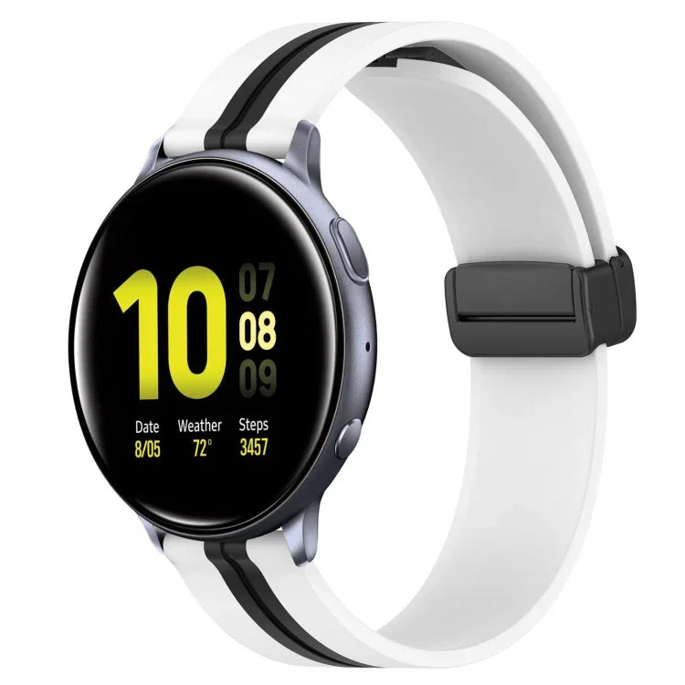 20mm 折りたたみマグネット留めシリコンウォッチバンド、Samsung Galaxy Watch Active 2 40mm用、Samsung Galaxy Watch Active 2 44mm用、Samsung Galaxy Watch 42mm用