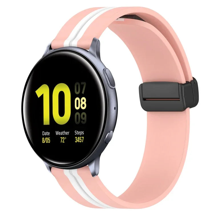 20mm 折りたたみマグネット留めシリコンウォッチバンド、Samsung Galaxy Watch Active 2 40mm用、Samsung Galaxy Watch Active 2 44mm用、Samsung Galaxy Watch 42mm用